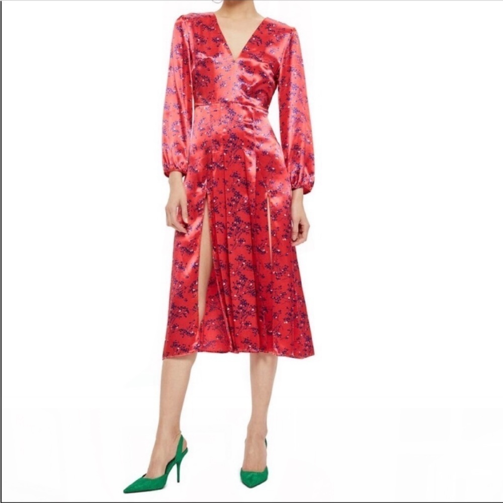 Top Shop Wispy Floral Print MIDI